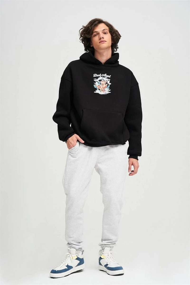 Unisex Dark Angel Sweatshirt Hoodie Siyah