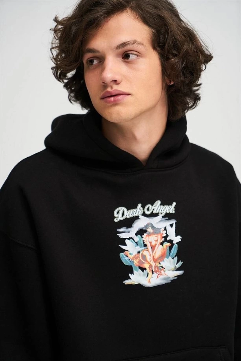 Unisex Dark Angel Sweatshirt Hoodie Siyah