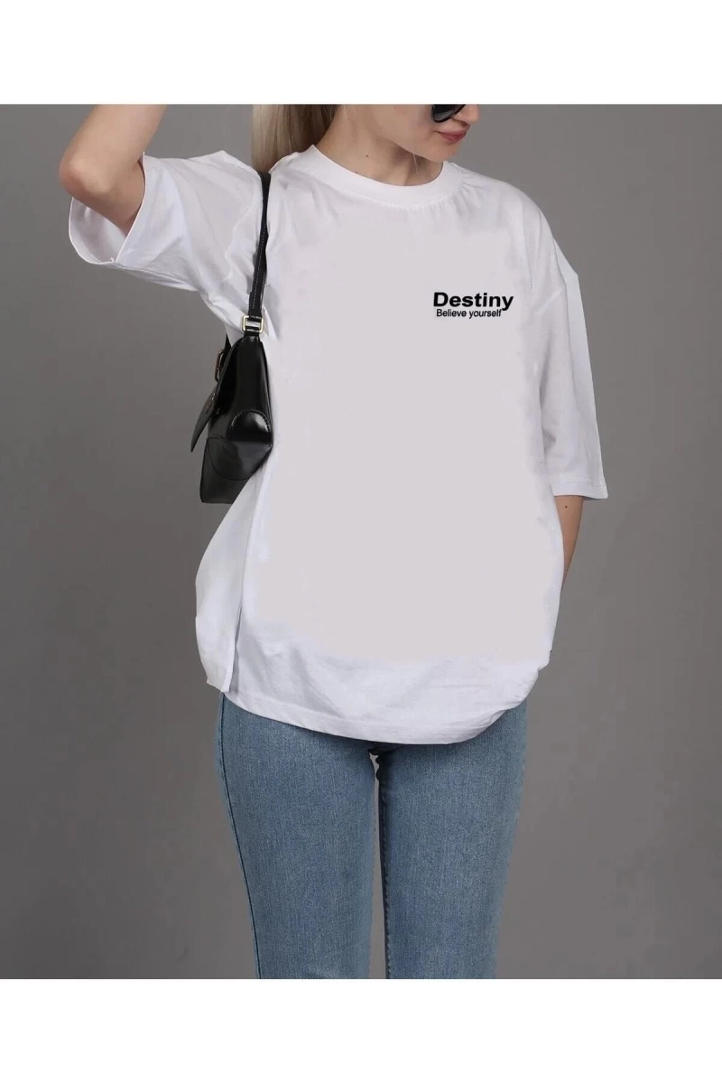 Unisex Destiny Rahat Kesim Oversize T-shirt