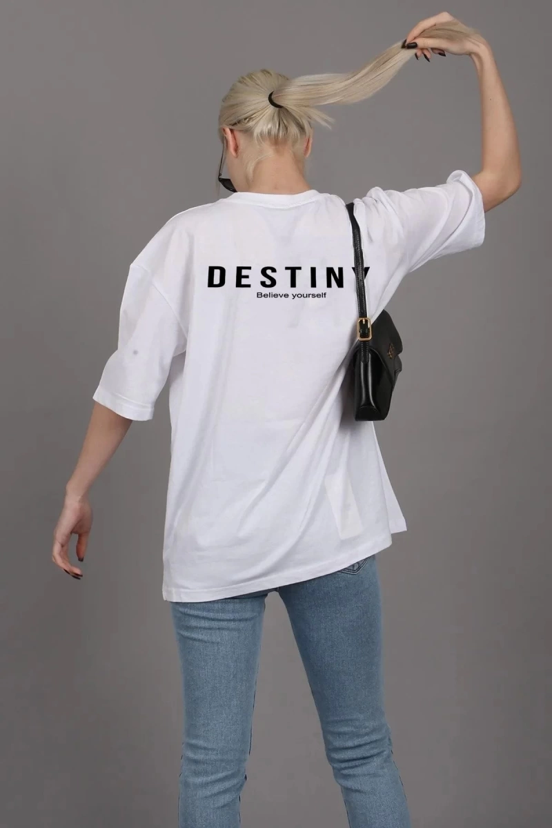 Unisex Destiny Rahat Kesim Oversize T-shirt