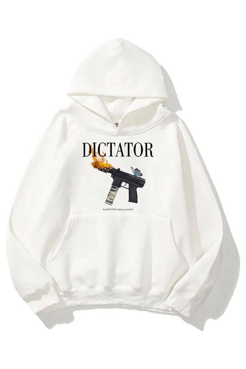 Unisex Dictator Beyaz Sweatshirt