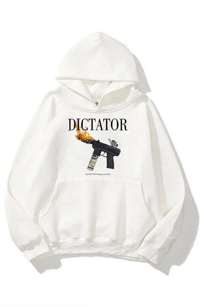 Unisex Dictator Beyaz Sweatshirt Beyaz