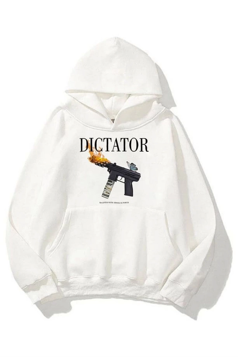 Unisex Dictator Beyaz Sweatshirt Beyaz