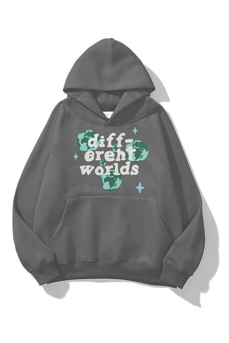 Unisex Different Worlds Sweatshirt Gri
