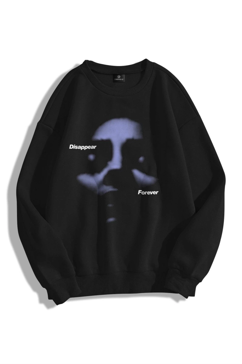Unisex Disappear Forever Bisiklet Yaka Sweatshirt