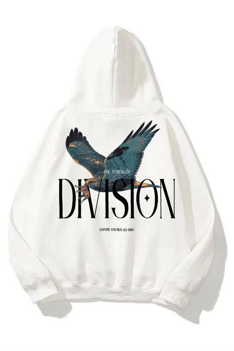 Unisex Division Sweatshirt Hoodie Beyaz
