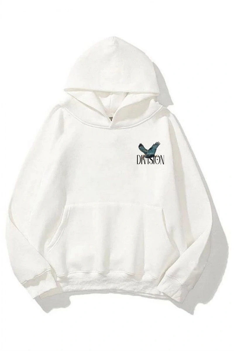 Unisex Division Sweatshirt Hoodie Beyaz