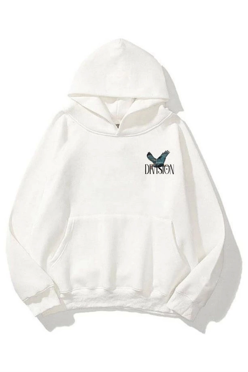 Unisex Division Sweatshirt Hoodie Beyaz