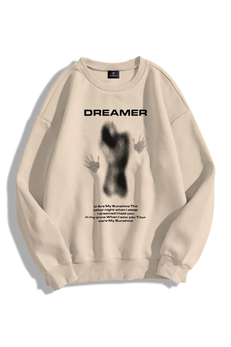 Unisex Dreamer Bisiklet Yaka Sweatshirt Hoodie