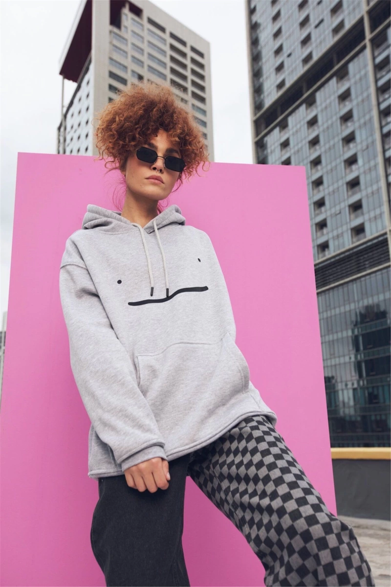 Unisex Dreamwastaken Gri Sweatshirt