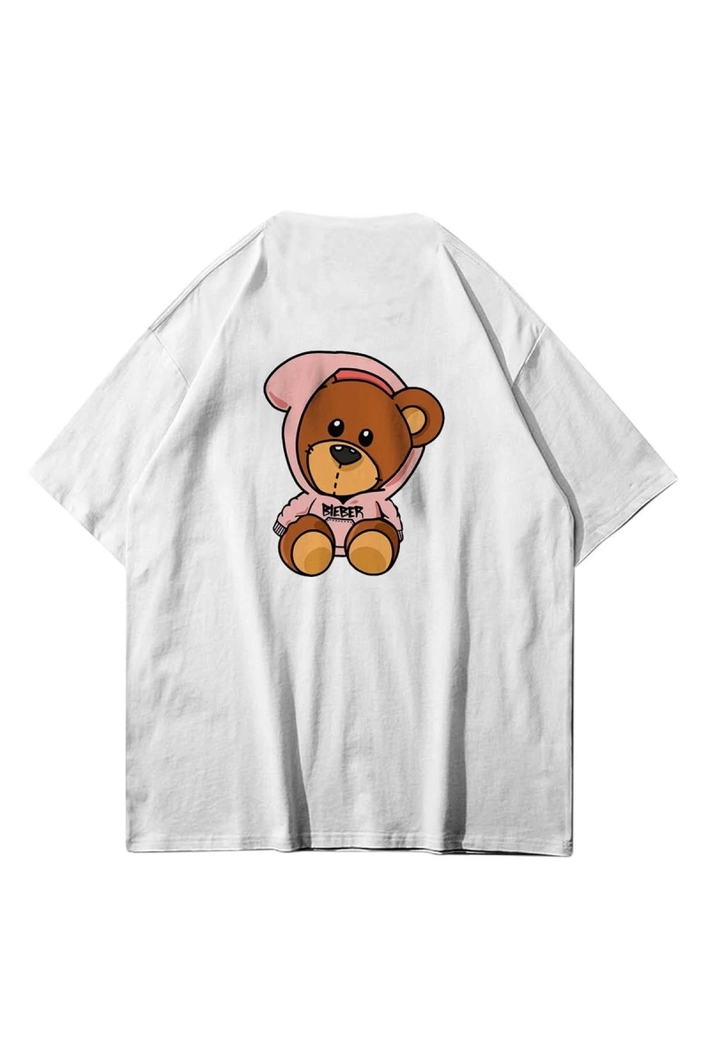 Unisex Drew Bear Beyaz Tshirt