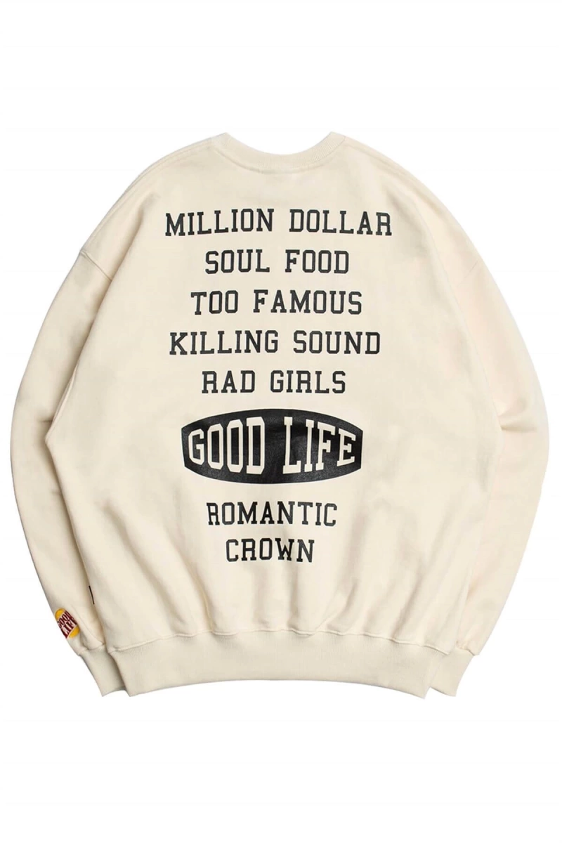 Unisex Ekru Bts Good Life Sweatshirt