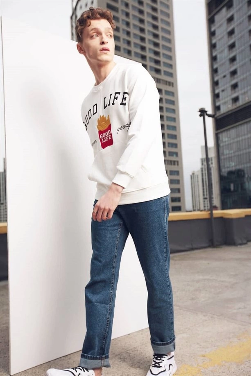 Unisex Ekru Bts Good Life Sweatshirt Ekru