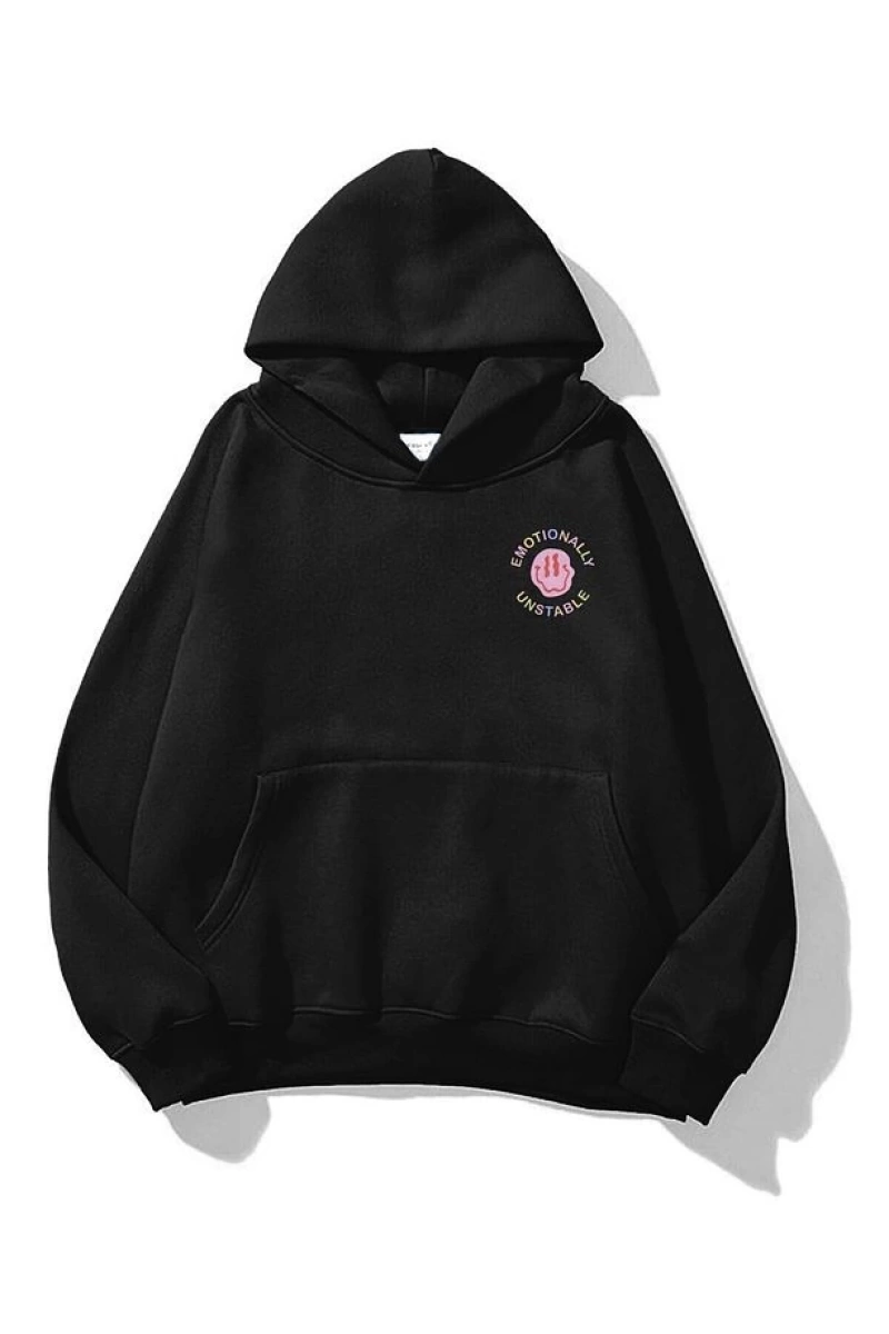 Unisex Emotionally Sweatshirt Siyah