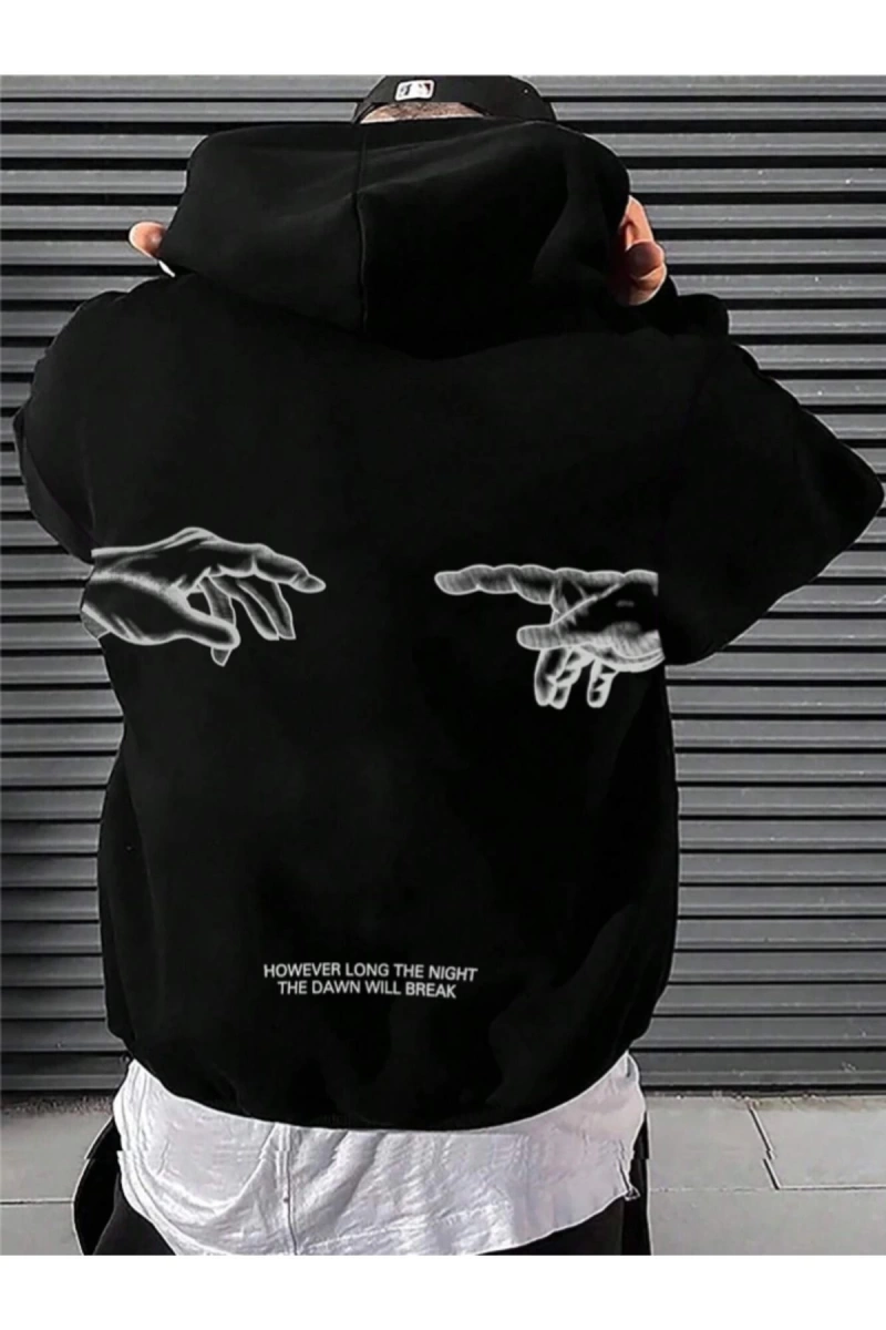 Unisex Erkek/Kadın BREAK Özel Renkli Baskılı Oversize Kapüşonlu Sweatshirt