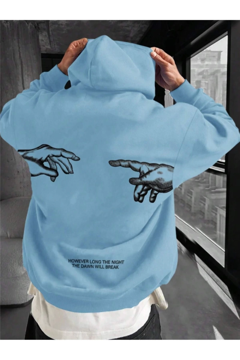 Unisex Erkek/Kadın BREAK Özel Renkli Baskılı Oversize Kapüşonlu Sweatshirt