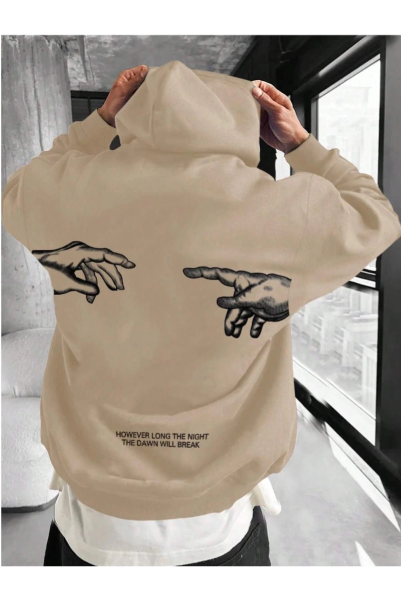 Unisex Erkek/Kadın BREAK Özel Renkli Baskılı Oversize Kapüşonlu Sweatshirt