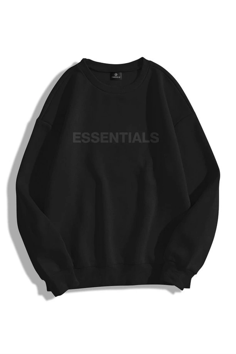 Unisex Essentials Bisiklet Yaka Sweatshirt Beyaz