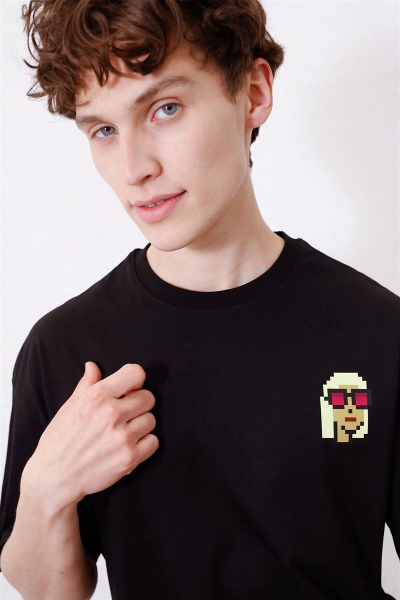 Unisex Fashionista Siyah Tshirt