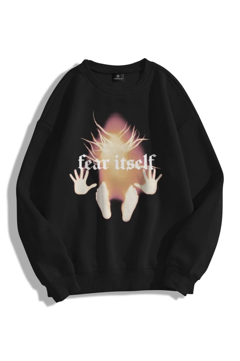 Unisex Fear Itself Bisiklet Yaka Sweatshirt