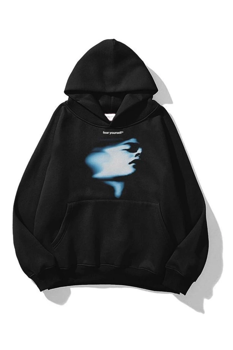 Unisex Fear Yourself Sweatshirt Hoodie Siyah