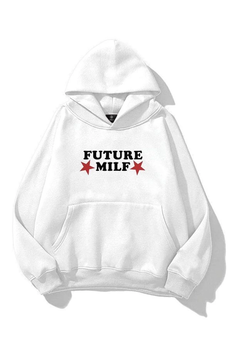Unisex Future Milf Sweatshirt Beyaz