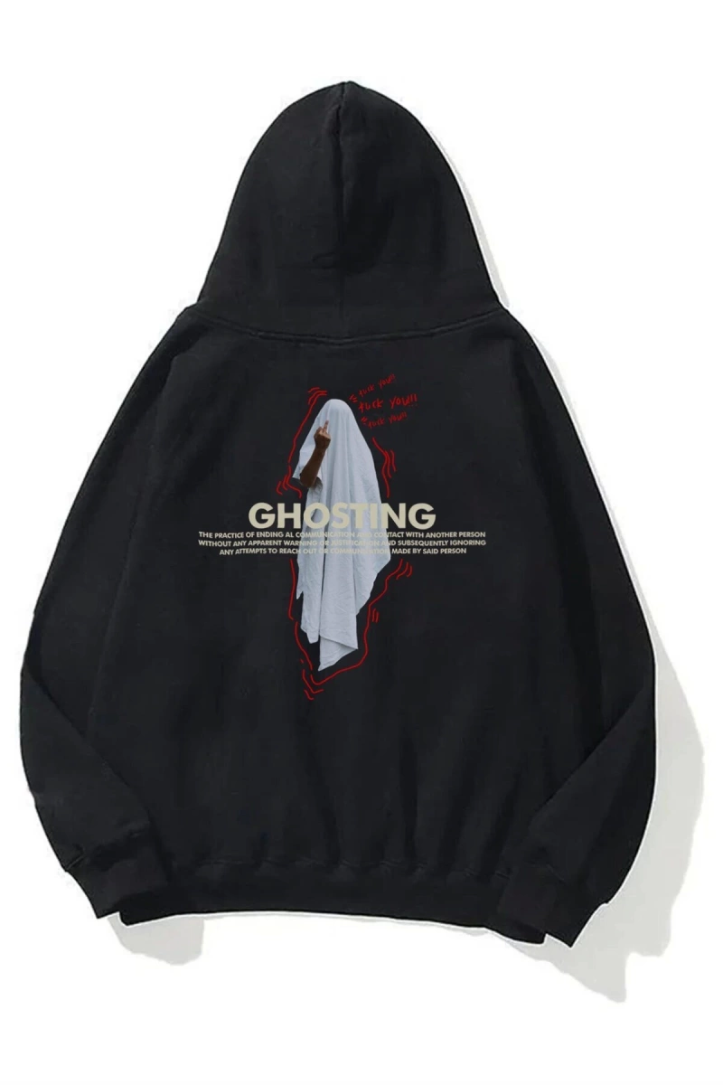 Unisex Ghosting Siyah Sweatshirt