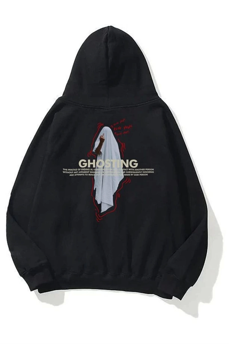 Unisex Ghosting Siyah Sweatshirt Siyah