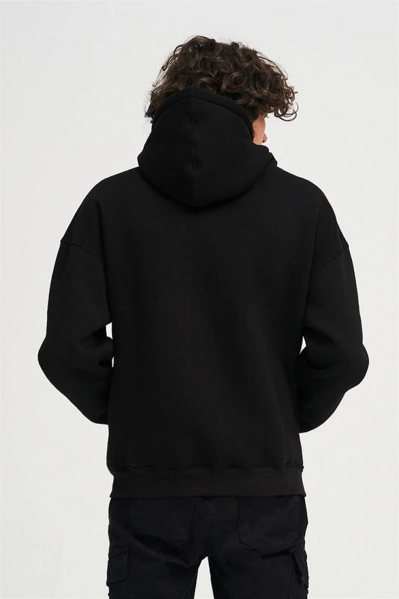 Unisex Girl Face Sweatshirt Hoodie Siyah