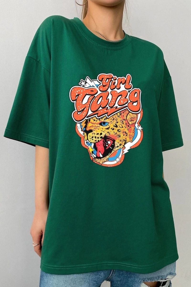 Unisex Girl Gang Baskılı T-shirt