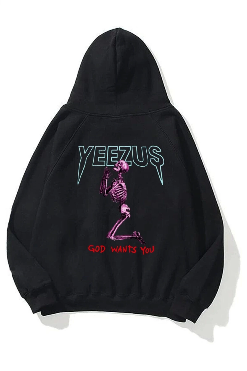 Unisex God Wants You Yeezus Siyah Sweatshirt