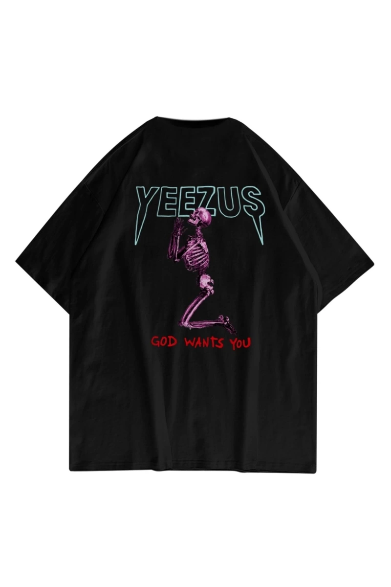 Unisex God Wants You Yeezus Siyah Tshirt