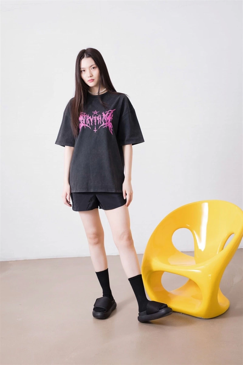Unisex Gothic Harajuku Antrasit Tshirt