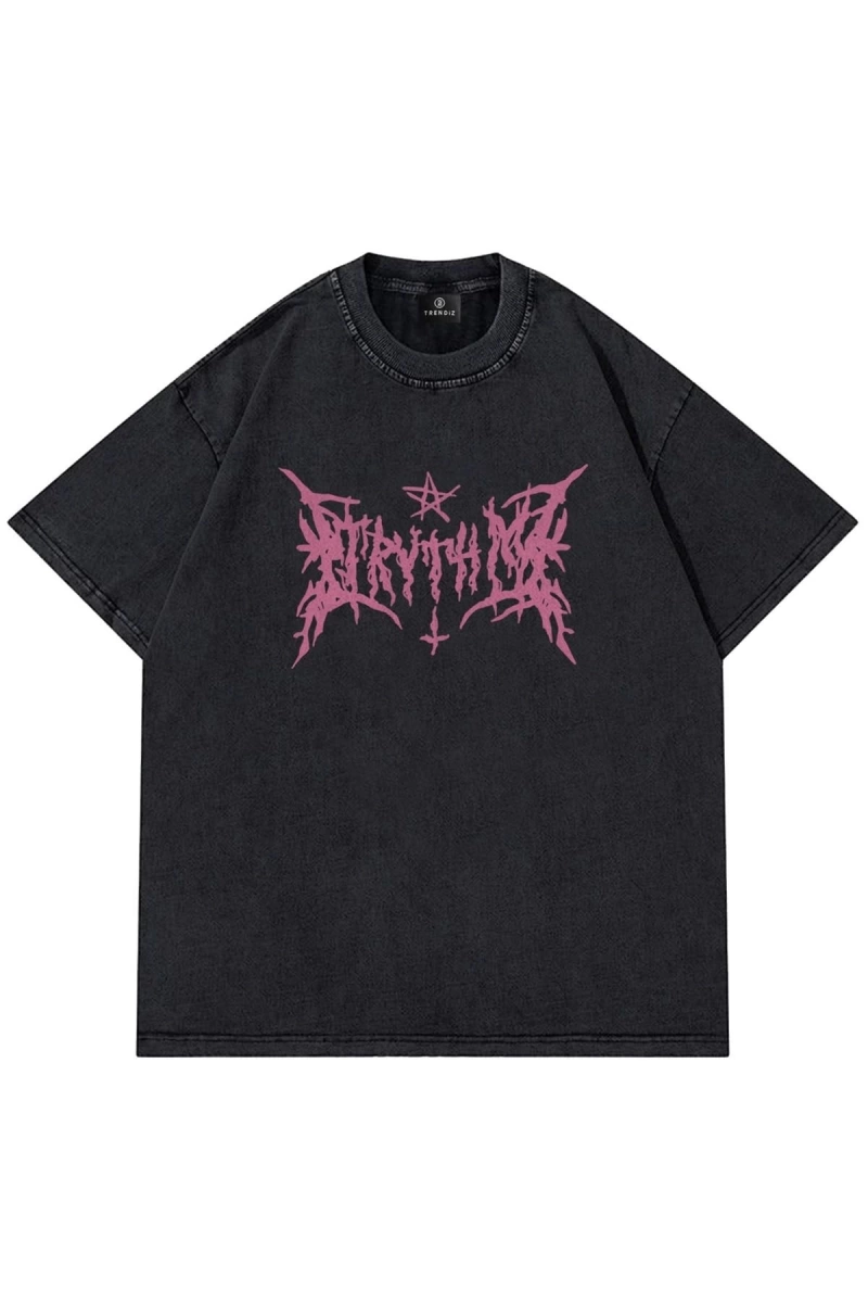 Unisex Gothic Harajuku Antrasit Tshirt