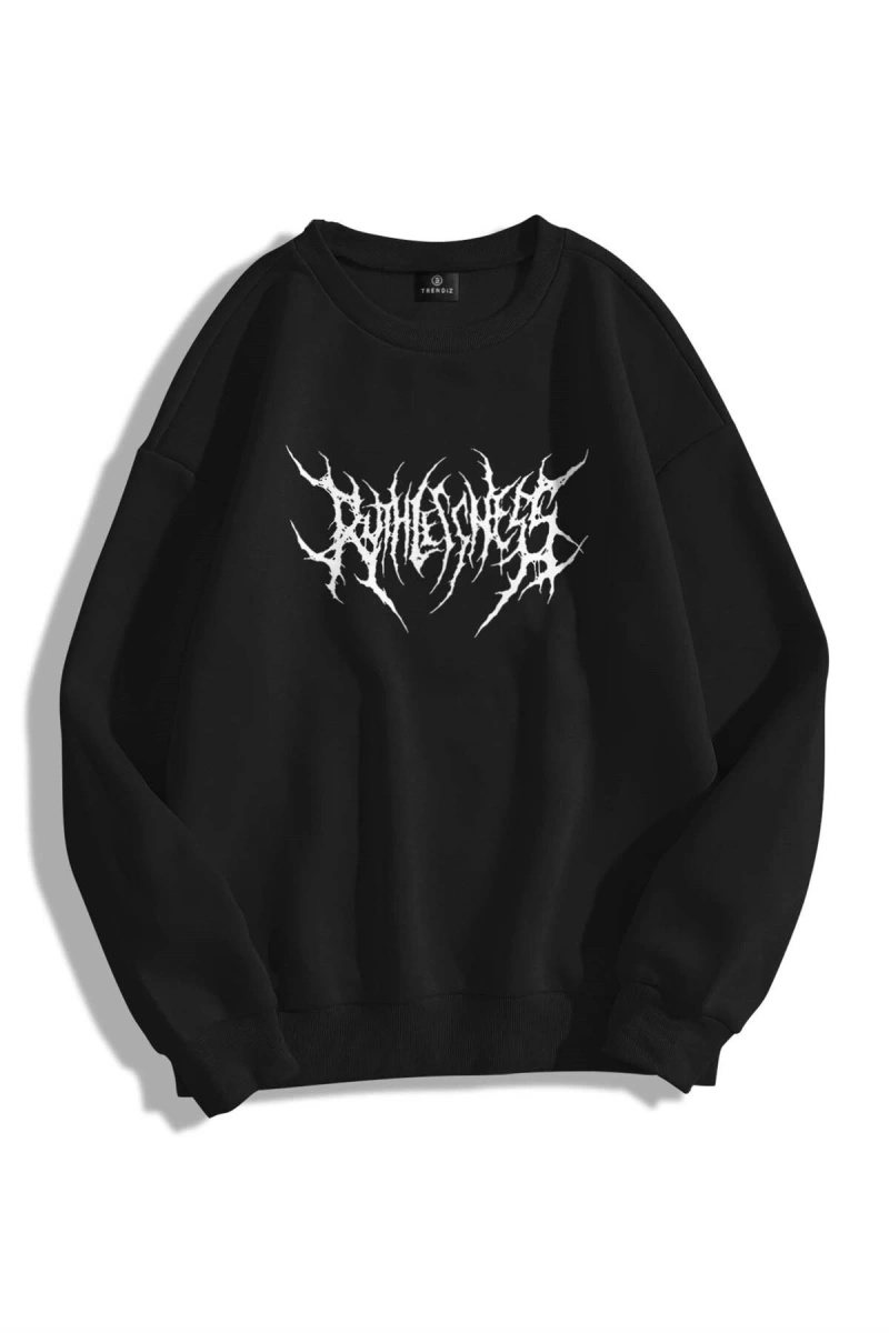 Unisex Gothic Ruthless Bisiklet Yaka Sweatshirt