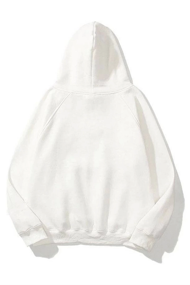 Unisex Harajuku Girl Beyaz Sweatshirt Beyaz