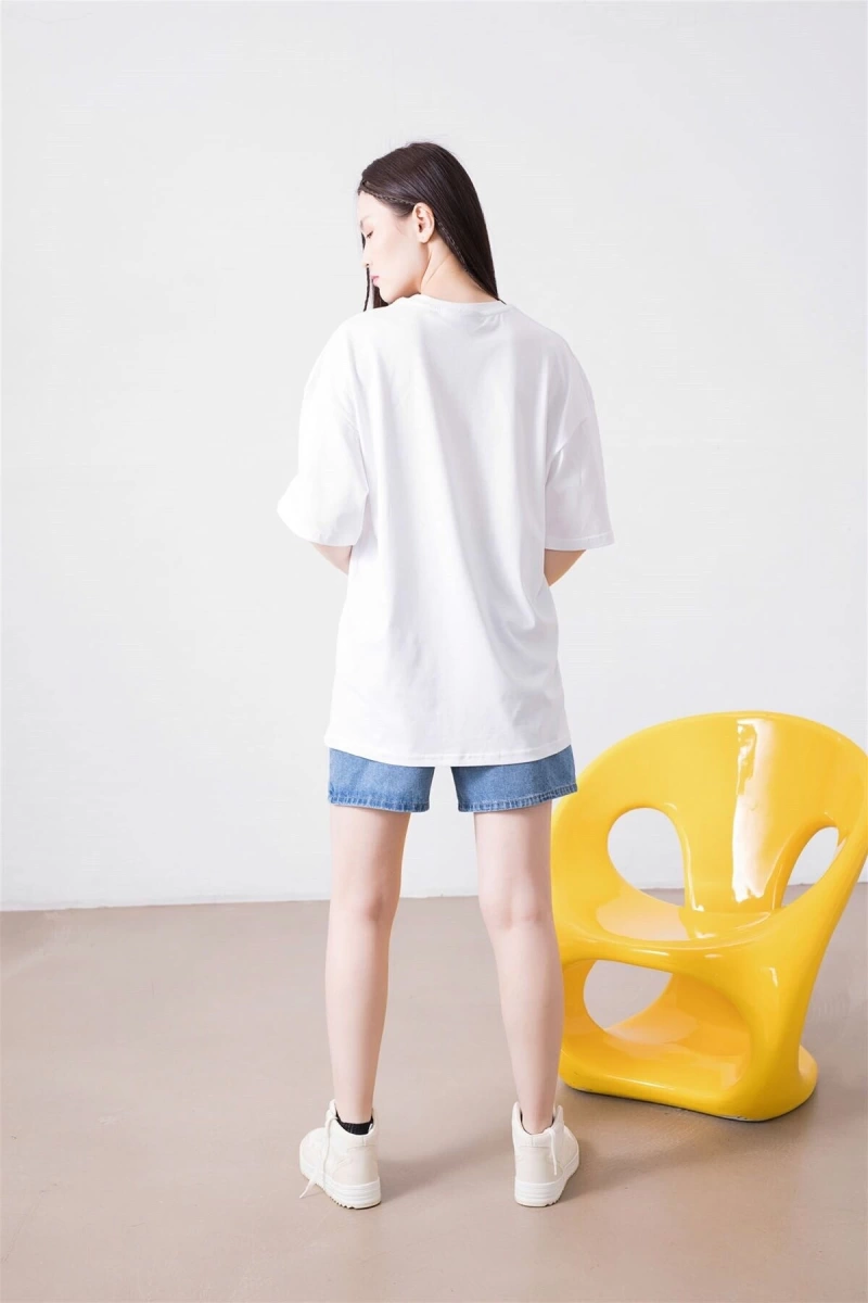 Unisex Harajuku Girl Beyaz Tshirt