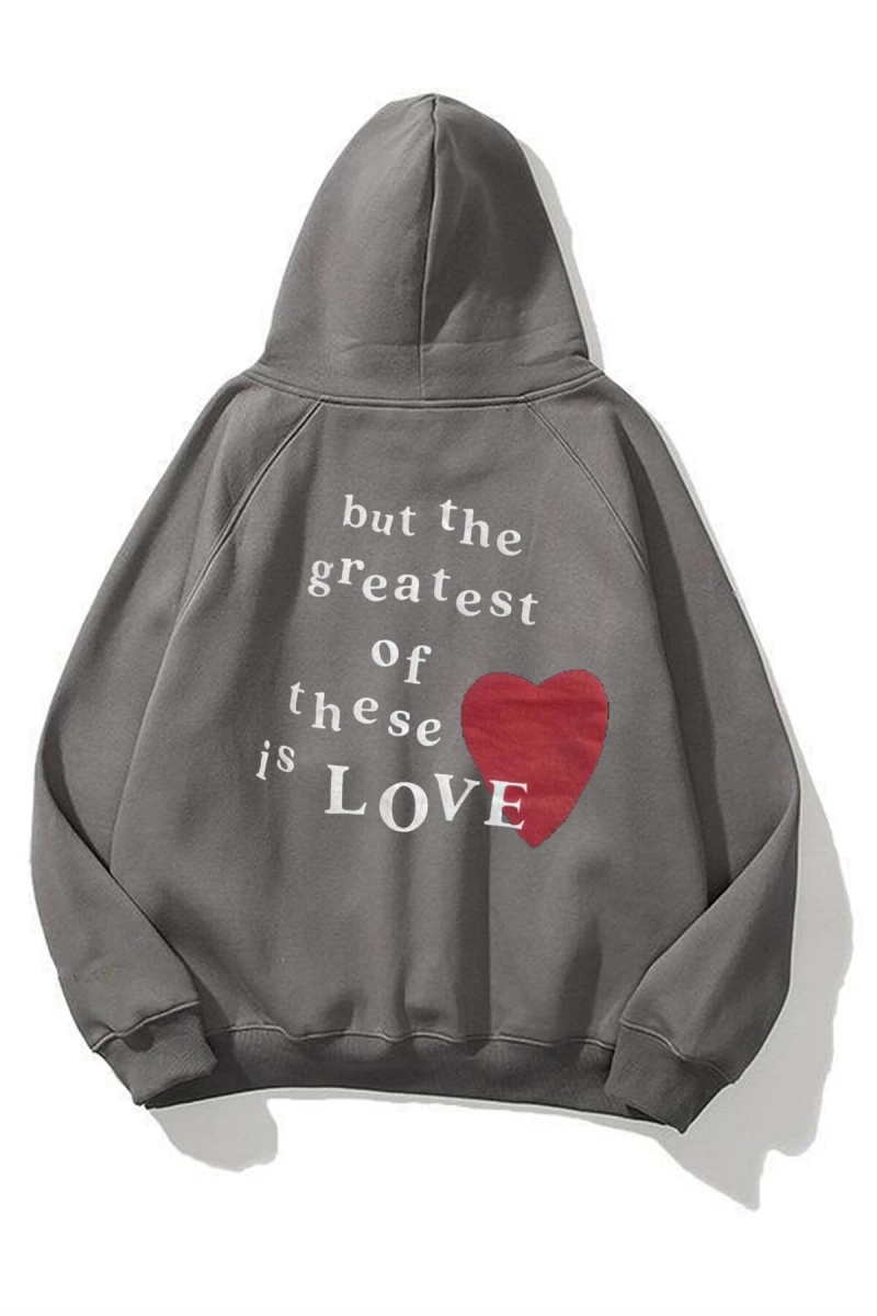 Unisex Hope Love Antrasit Sweatshirt