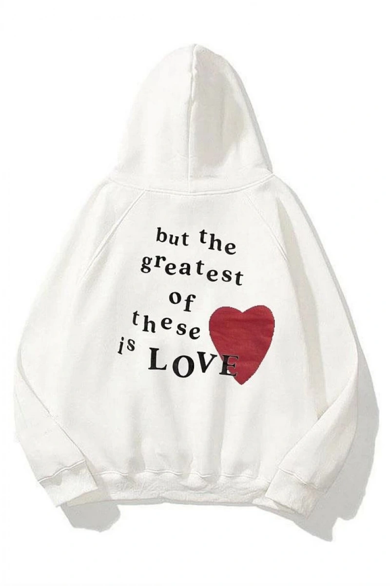 Unisex Hope Love Antrasit Sweatshirt Gri