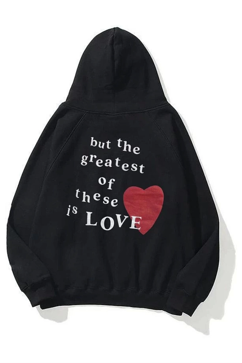 Unisex Hope Love Antrasit Sweatshirt Gri