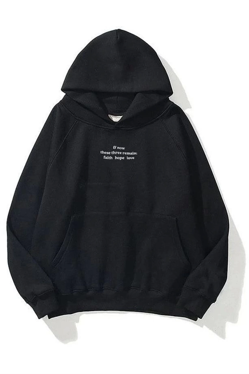Unisex Hope Love Antrasit Sweatshirt Gri