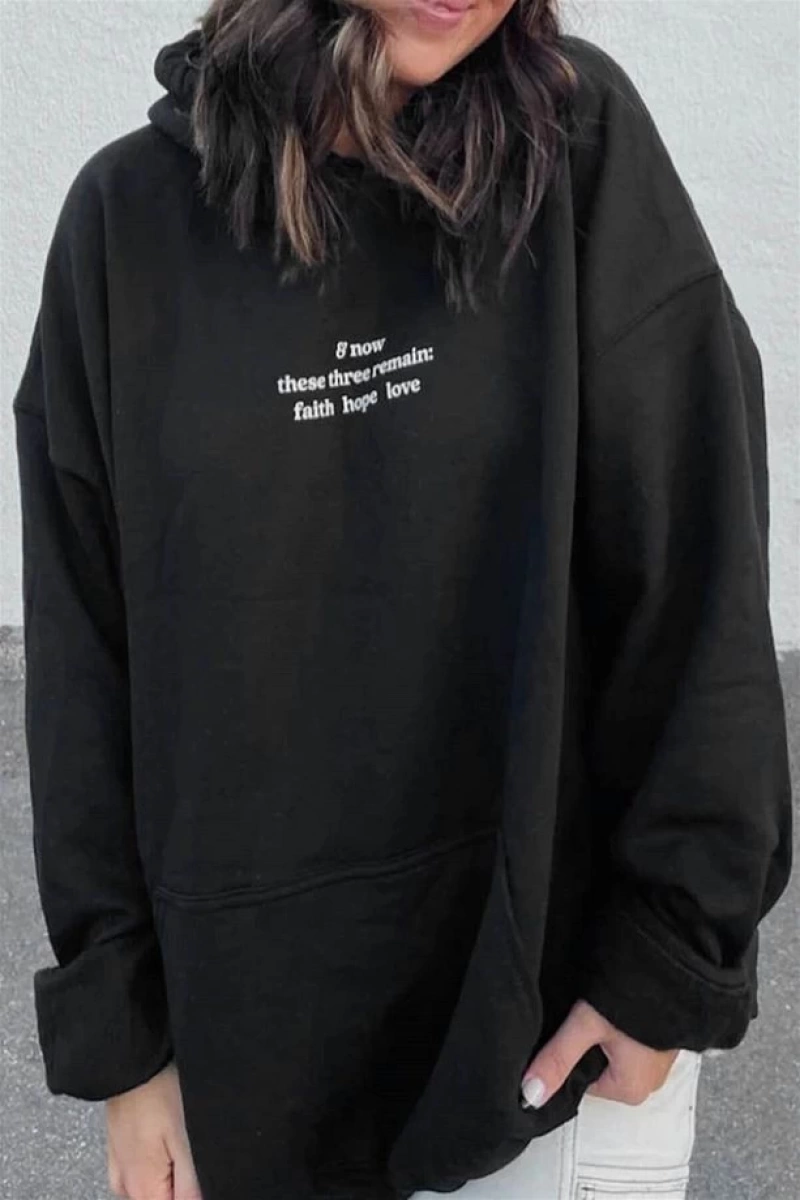 Unisex Hope Love Antrasit Sweatshirt Gri
