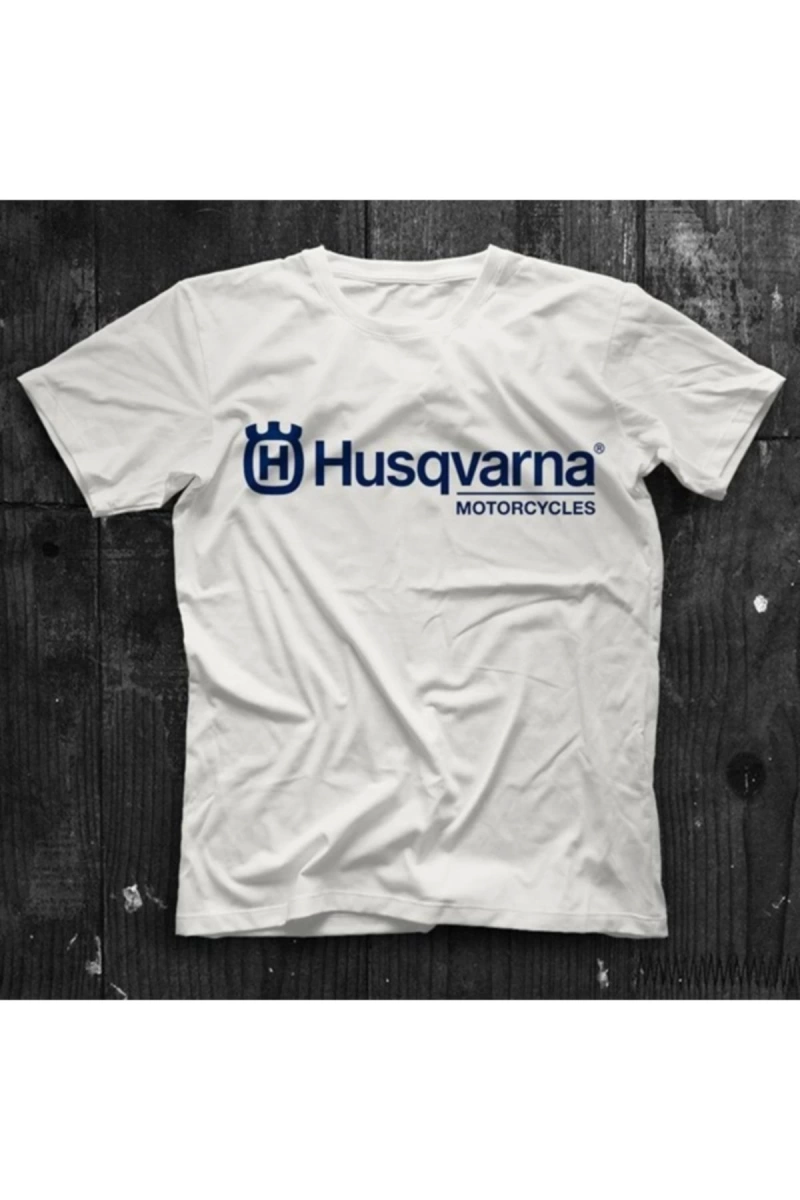 Unisex Husqvarna Beyaz Tişört T-shirt