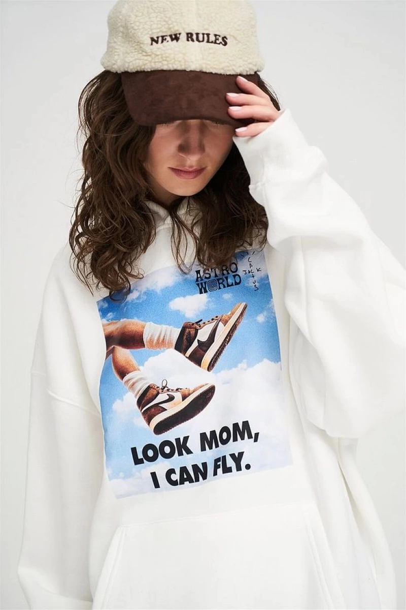 Unisex I Can Fly Air Unisex Sweatshırt Beyaz