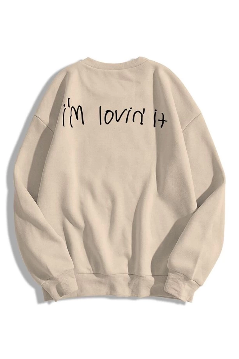 Unisex Im Lovin It Bisiklet Yaka Sweatshirt Gri