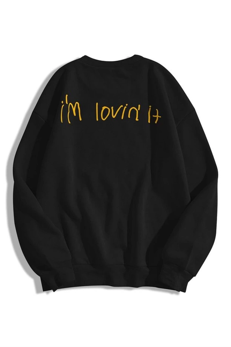 Unisex Im Lovin It Bisiklet Yaka Sweatshirt Gri
