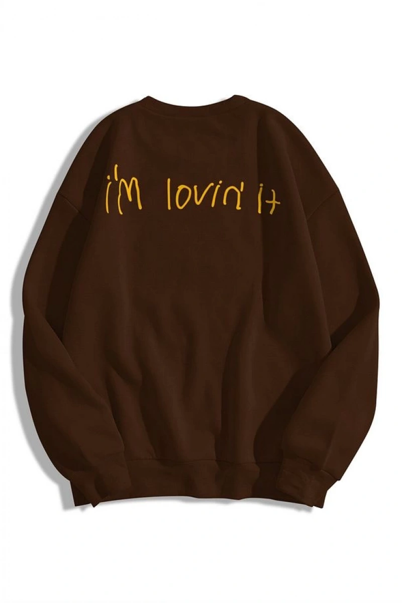 Unisex Im Lovin It Bisiklet Yaka Sweatshirt Gri