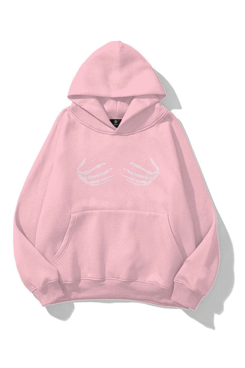 Unisex İskelet Taş Baskılı Sweatshirt