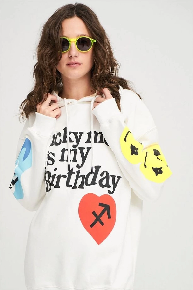 Unisex Its My Birthday Beyaz Sweatshirt Beyaz