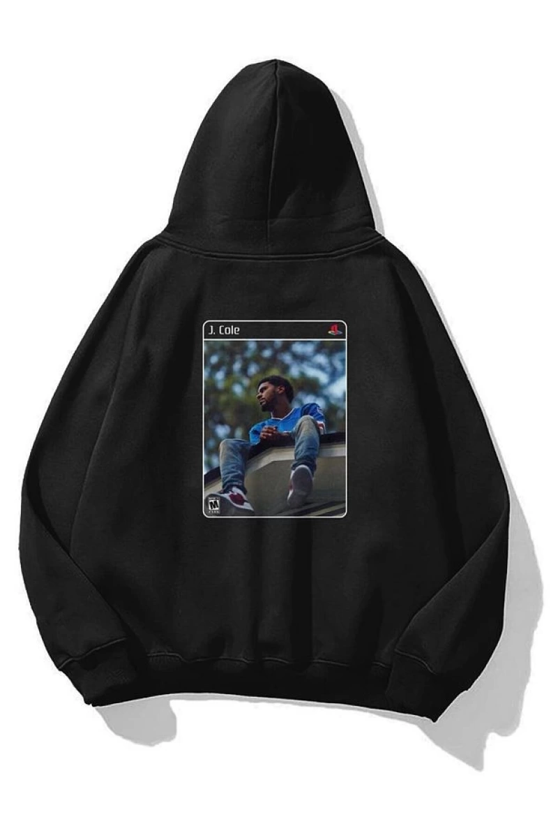Unisex J.Cole Forest Hills PS2 Sweatshirt Siyah